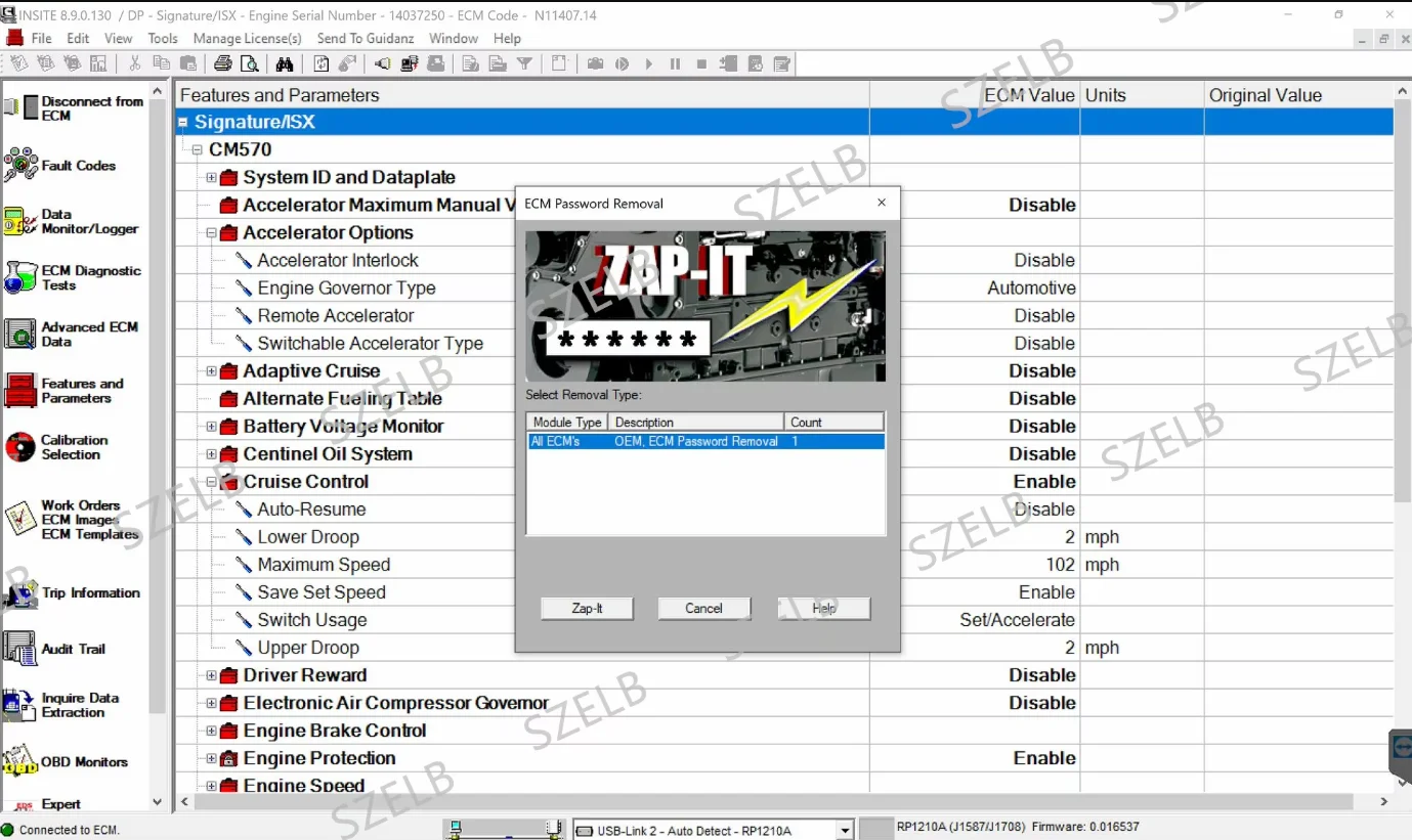 Диагностический инструмент Cummins Insite 9.3 Pro 2026 с программированием ЭБУ Zap-It OEM и чтением кодов неисправностей, бесплатная установка (art.: 3920d993e9028) - 3920d993e9028