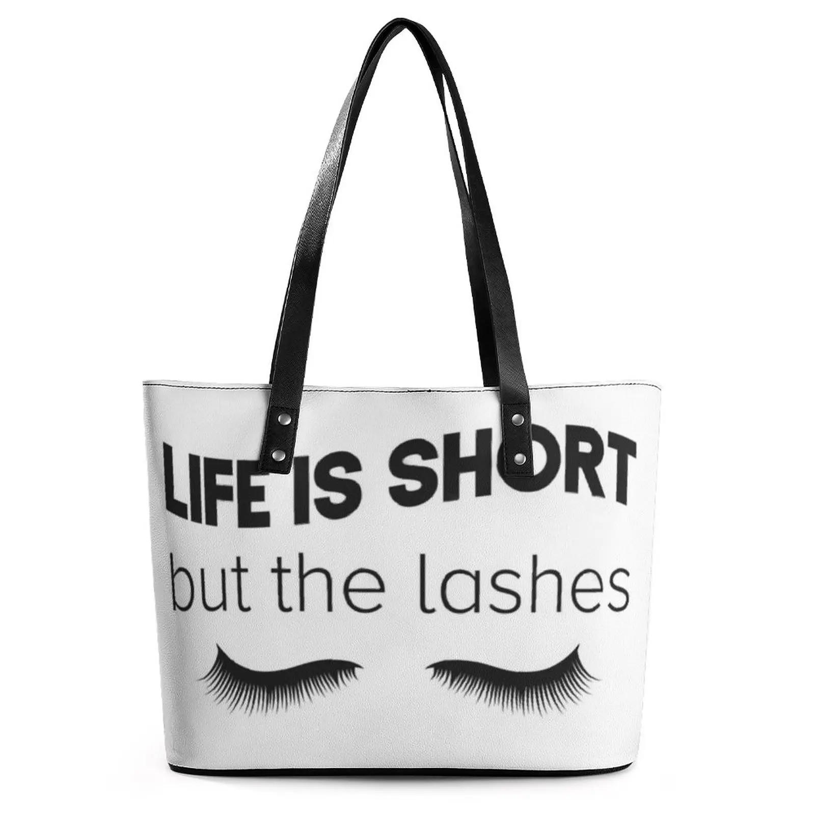 

Life Is Short, купите сумки с ресницами, косметическая сумка с верхней ручкой, удобная дизайнерская сумка-шоппер для отдыха на открытом воздухе