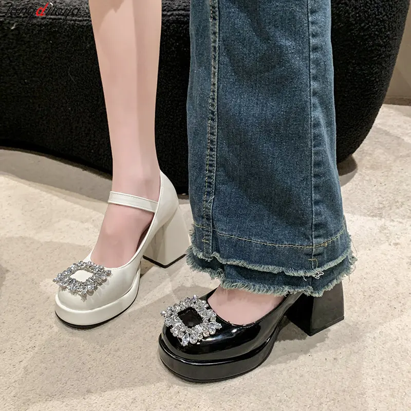 Модные Туфли Мэри Джейн с кристаллами женские новые дизайнерские элегантные