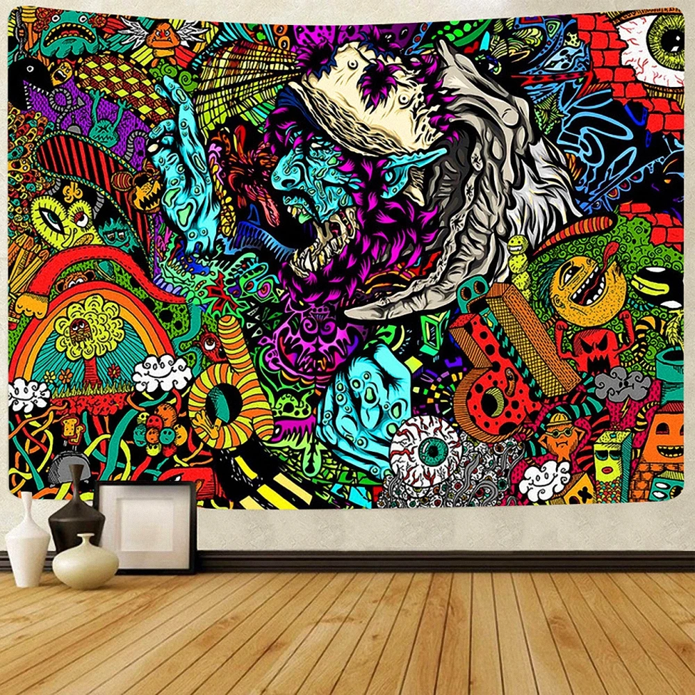 

Mandala Psychedelic Tapestry Banners Flag Wall Hanging Painting Hip Hop Rap Art Tapestries Living Room Bedroom Home Dorm Decor
