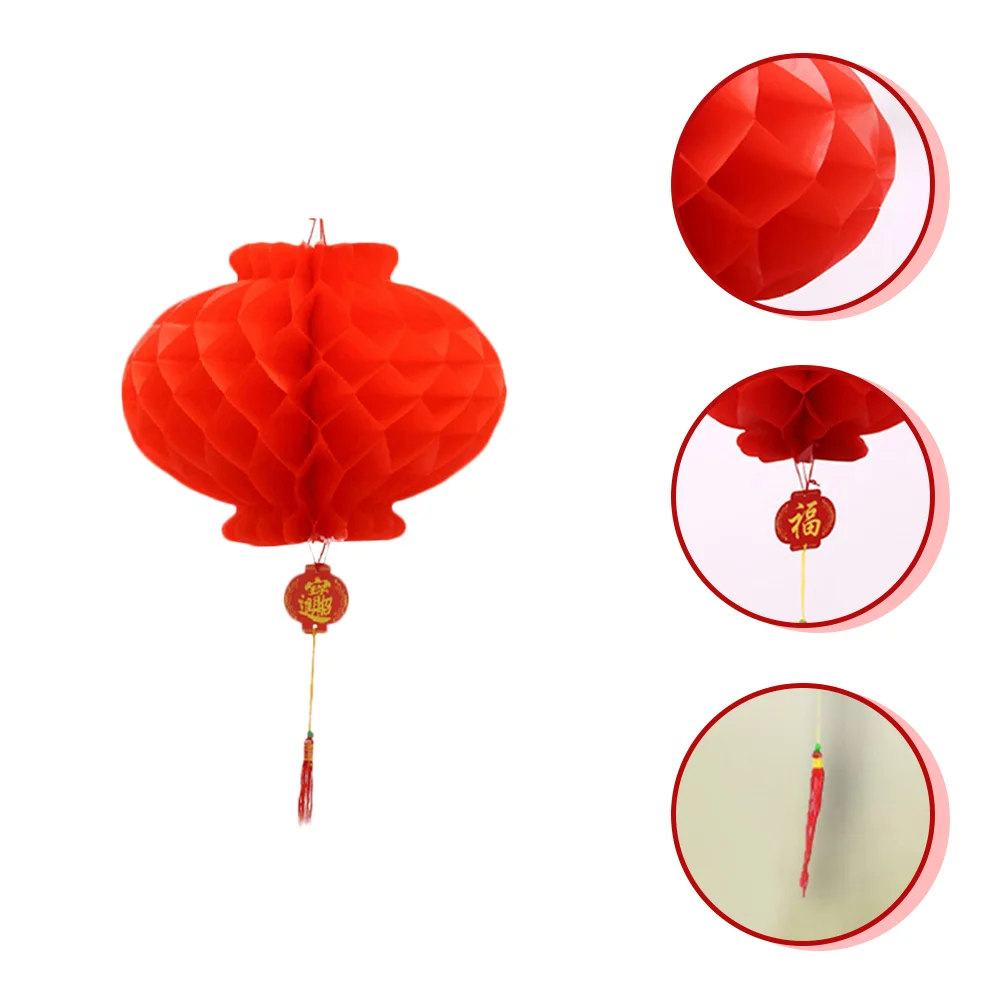 

20 Pcs Red Lantern New Year Decoration Lanterns Home Decorations Hanging Chinese Plastic Paper Pendant Honeycomb Ornaments