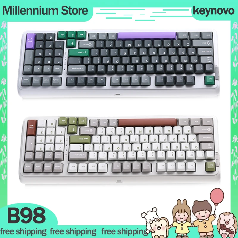 Механическая клавиатура YUNZII Keynovo B98 3 режима 2 4 ГГц