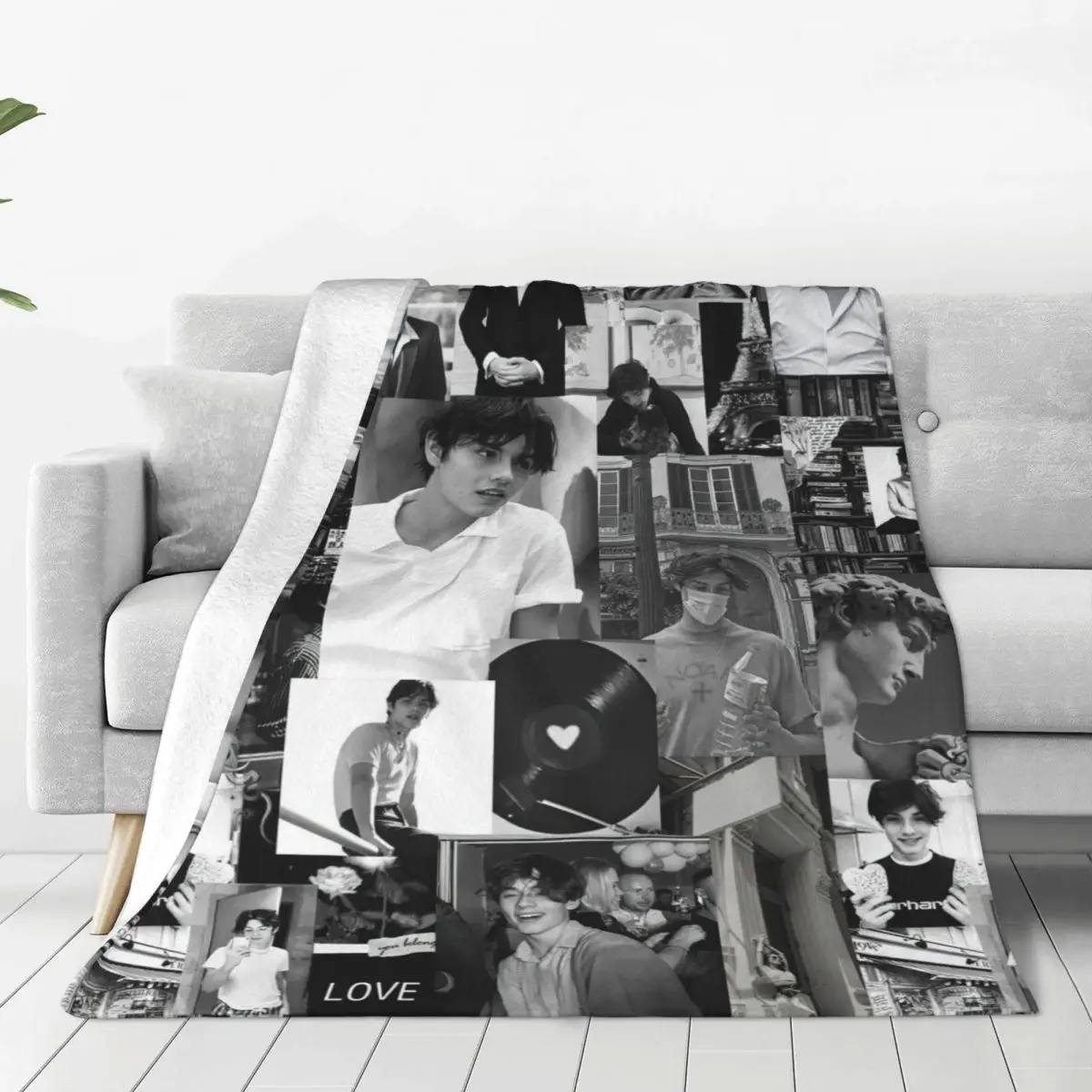 

Louis Partridge Star Actor Blankets Flannel Movie Soft Throw Blankets for Car Sofa Couch Bed Rug
