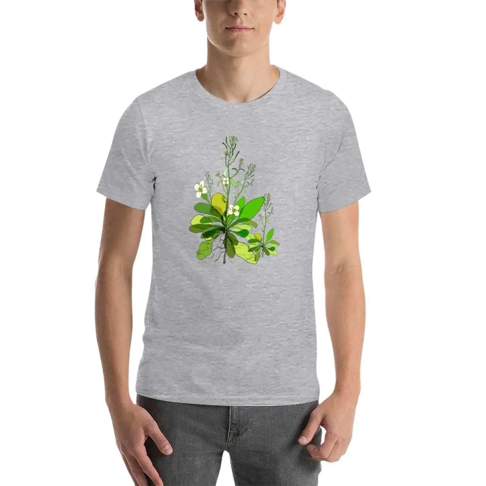 Новые футболки Arabidopsis винтажная одежда топы мужская