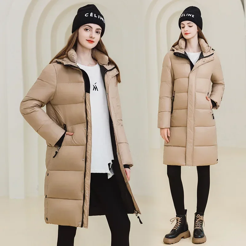 

Down Cotton Jacket, Cotton Jacket, Women's Winter New Korean Version Loose Cotton Jacket, Thickened Knee Length, Popular Jacket