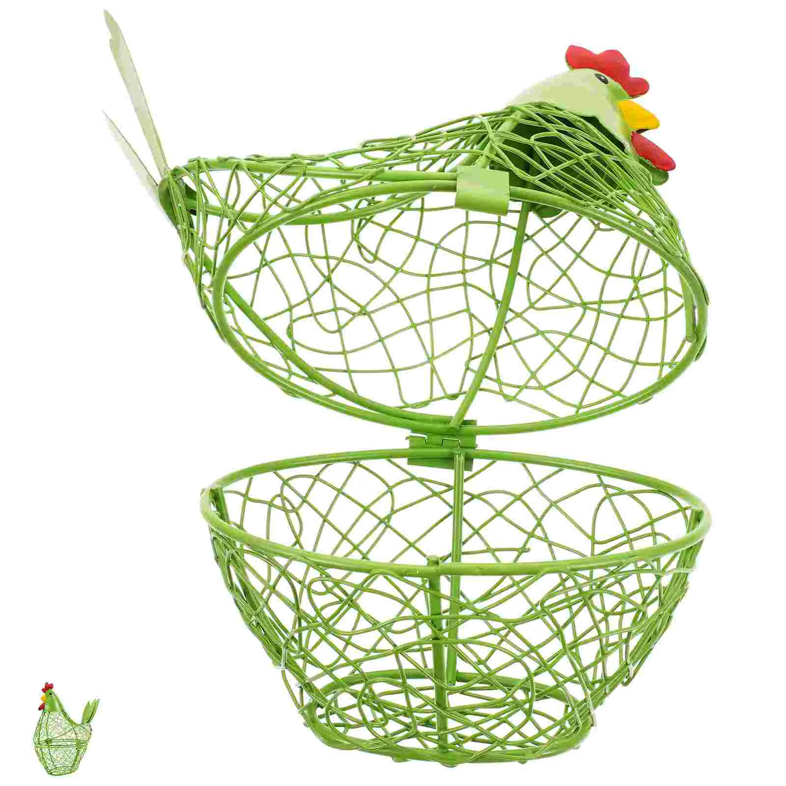 

Chicken Egg Holder Green Tinsel Metal Wire Egg Basket Metal Basket Hen Egg Basket Egg Rack Decorative Wire Basket