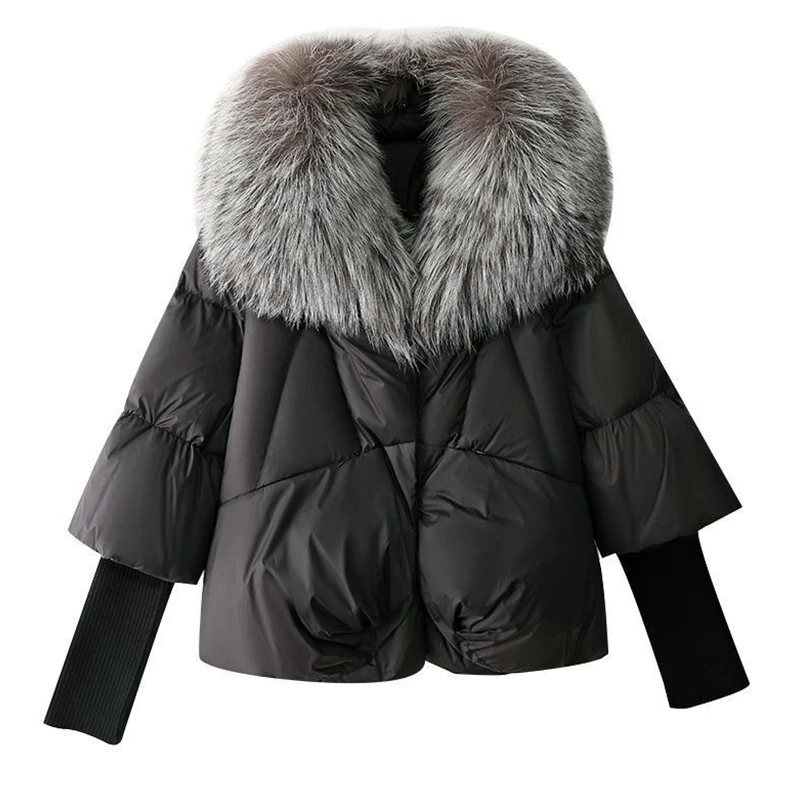 Luxury Real Fox Fur Coats Woman 2022 Winter Long Sleeve Top Star Trend Women Down jacket High Quality Free shipping