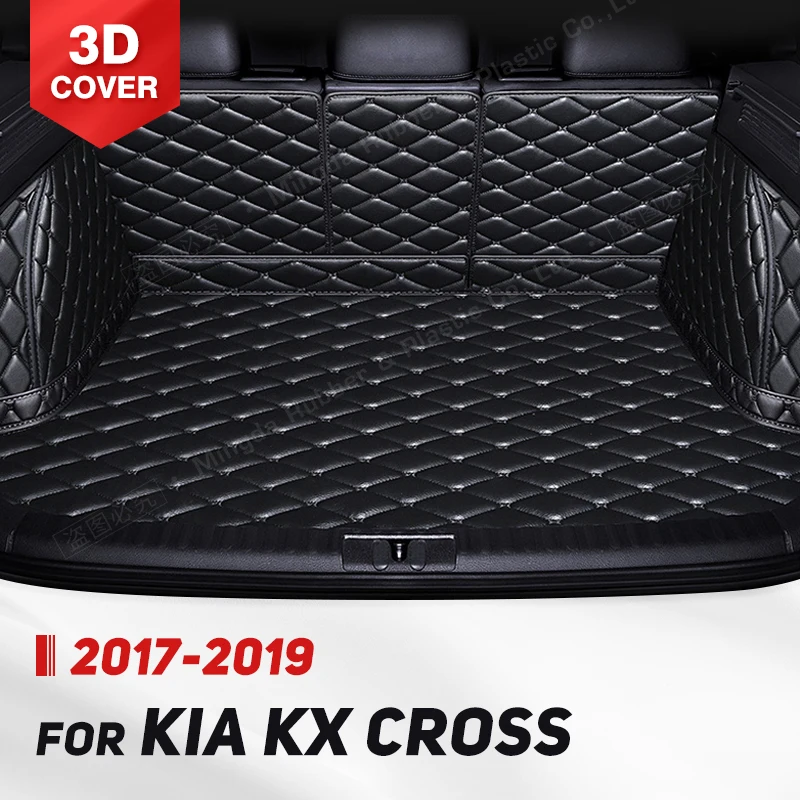 

Автомобильный коврик для багажника с полным покрытием для Kia KX CROSS 2017-2019 18, кожаный чехол для багажника автомобиля, коврик, подкладка для груза, защитные аксессуары для интерьера