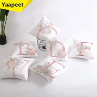 pink letter plush cushion cover decorative pillow covers 4545cm pillowcase sofa home decor for sofa bedroom car alphabet