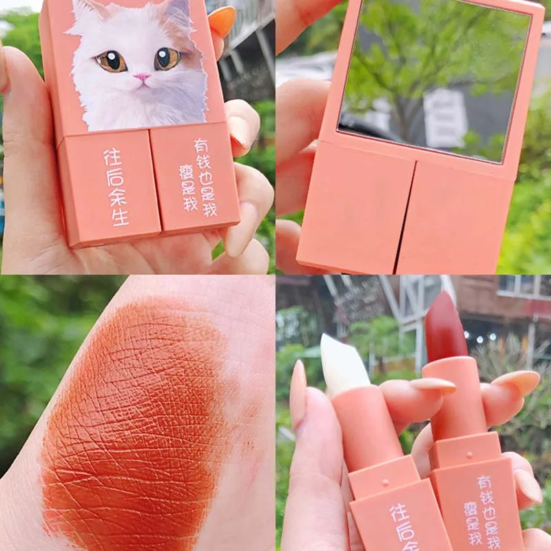 

Six Color Changing Lip Balm Lipstick Set Cute Matte Lip Stick Velvet Matte Red Brown Discoloration Moisturizing Beauty Makeup