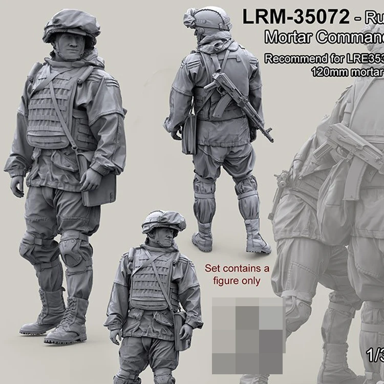

1/35 Resin Model figure GK Soldier, Russian Army Mortar Commander set 4, Military theme, Unassembled and unpainted kit