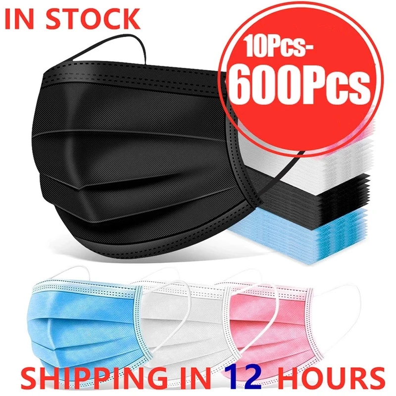 Маска одноразовая непромокаемая с фильтром Aldult 10-600 шт. |