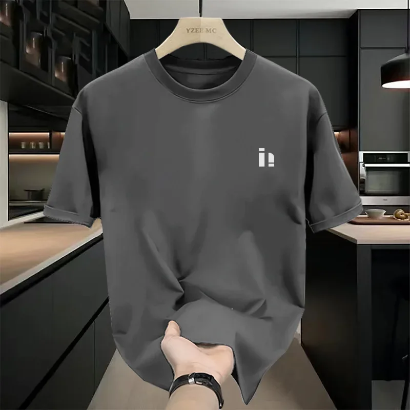 Футболка мужская с коротким рукавом тонкая универсальная модная Свободная