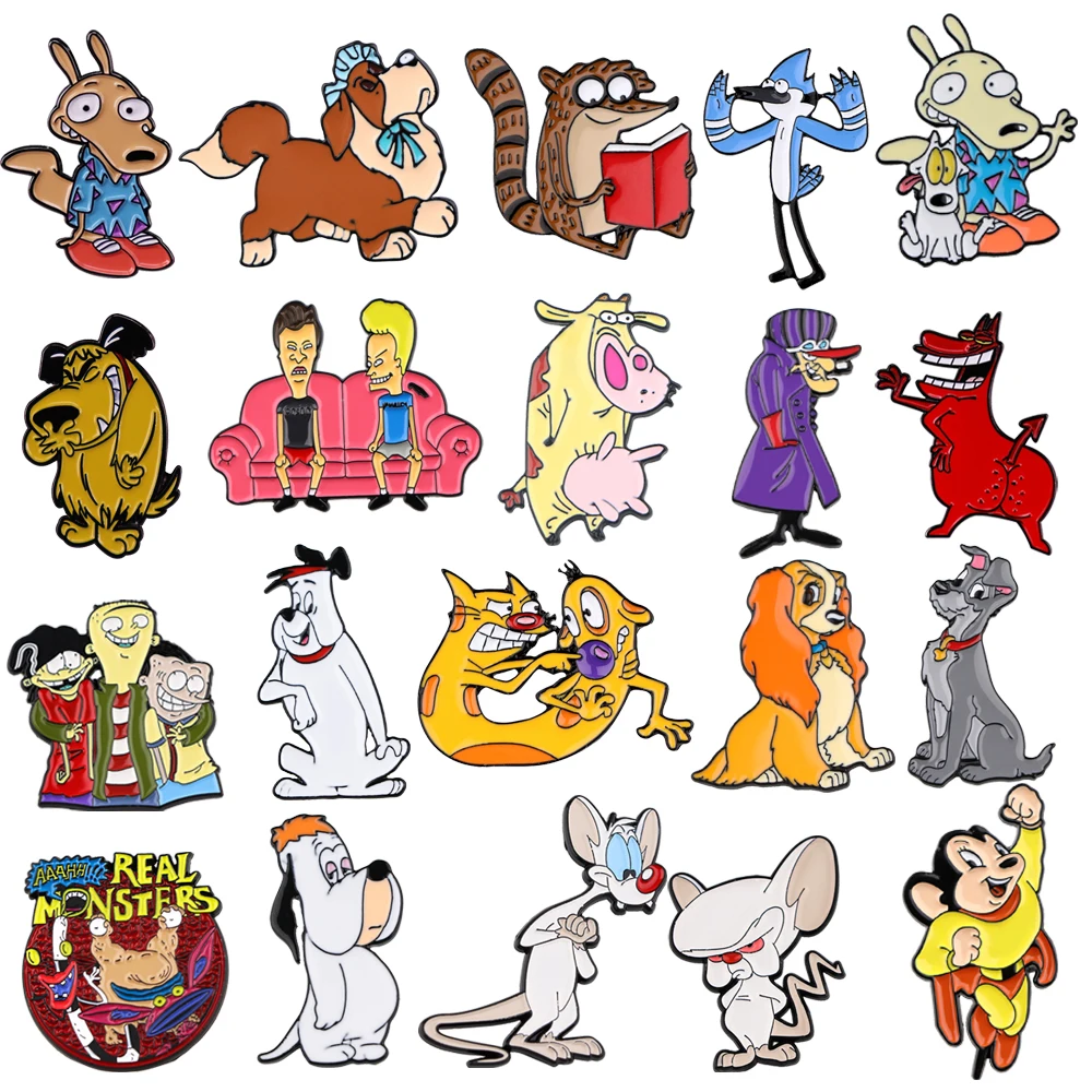 Милая мультяшная эмалированная брошь в стиле 90-х, аниме значки, заколки на лацкан для рюкзака, броши, винтажные модные украшения, аксессуары, подарки