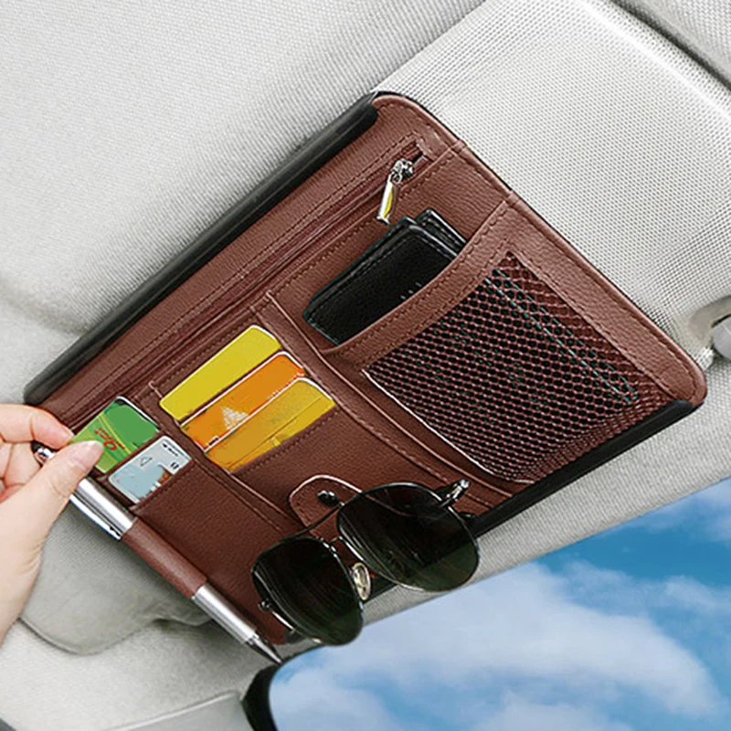 

Car Sun Visor Bill Pen Business Card Holder CD DVD Organizer Storage Box Sunglasses Clip Stowing Tidying Car Accessories