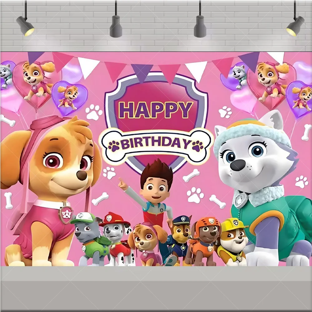 

Аниме «Щенячий патруль», детское украшение для дня рождения, щенок, собака, тканевый фон для фотосъемки, принадлежности для детского душа, подарок для мальчика