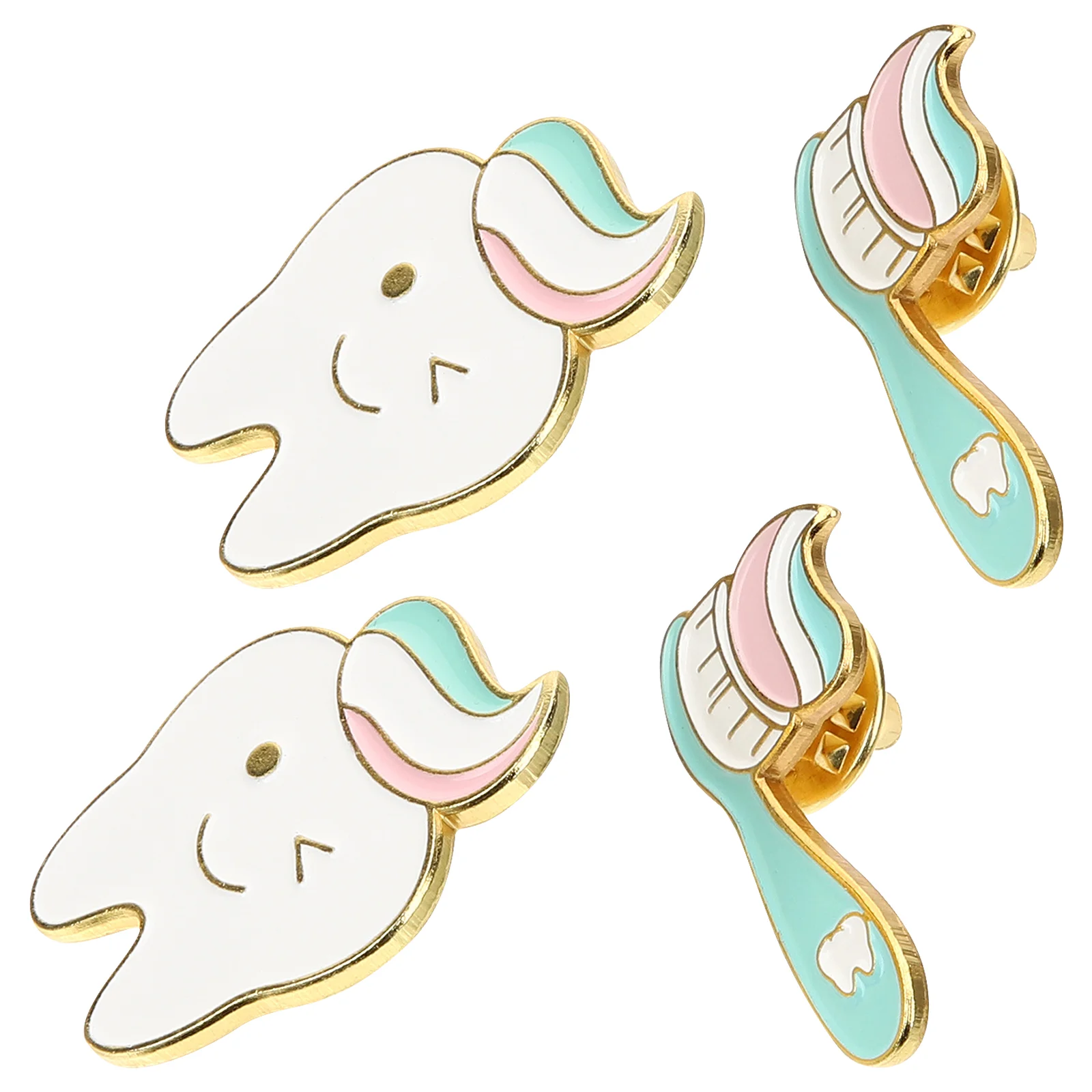 

4 Pcs Backpack Pin Backpacks Aesthetic Nurse Gift Jacket Kawaii Pins Alloy Teeth Brooch Clothes