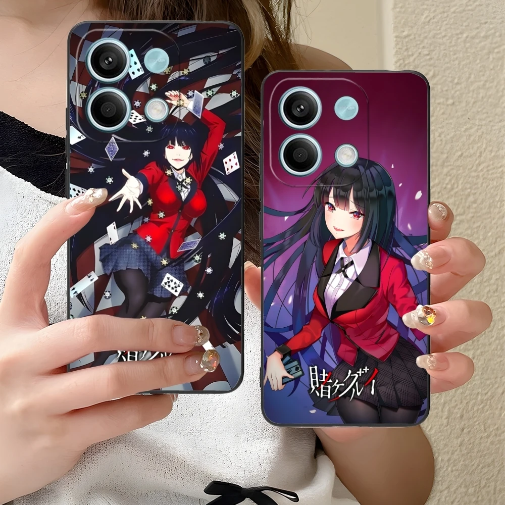 Чехол для мобильного телефона Kakegurui Yumeko Xiaomi Redmi 14 13 13C 12 12C 10 10C A1 A2 A3 Plus 5G черный