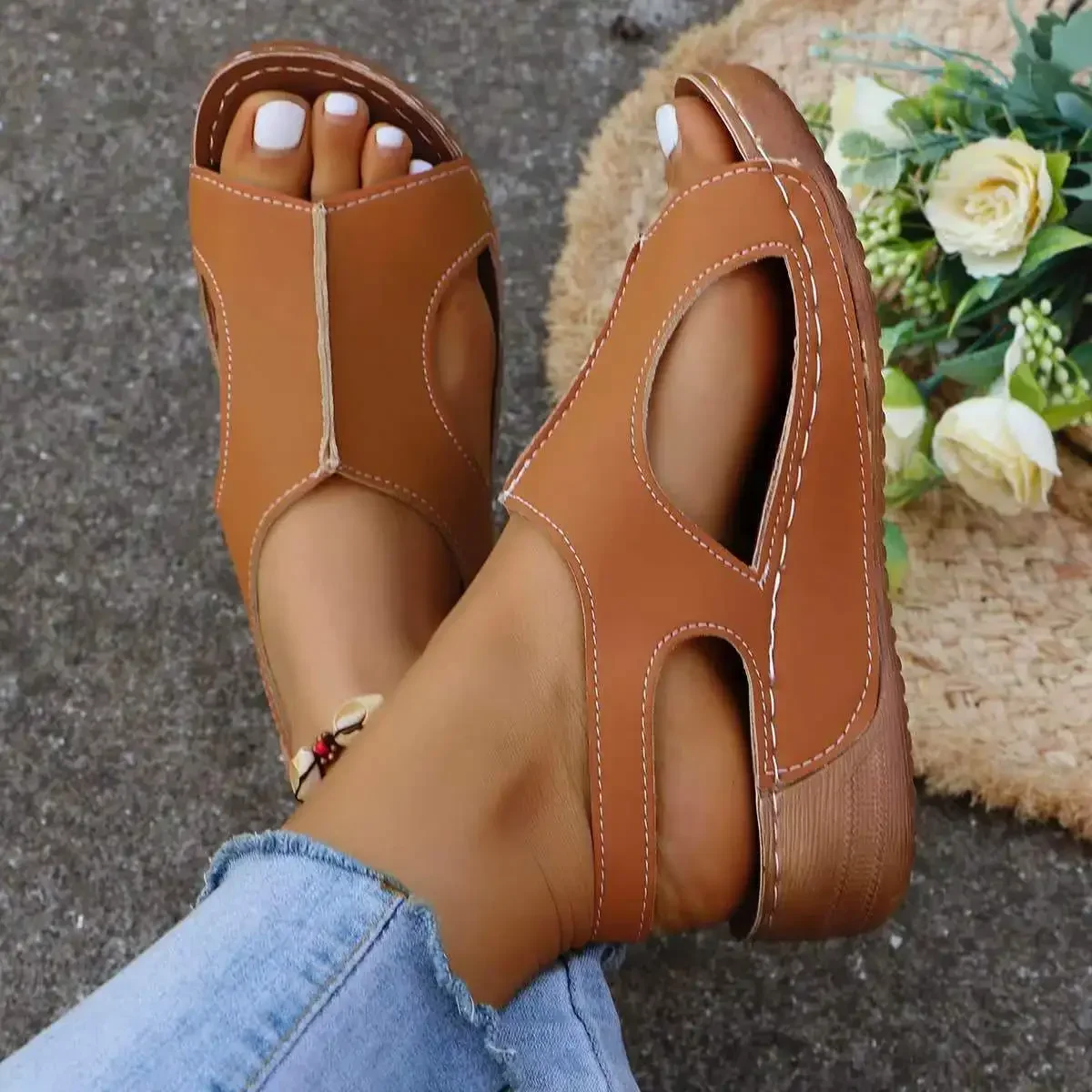 Sandalias de cuña antideslizantes para Mujer Zapatos playa a la moda ligeros informales con plataforma novedad verano
