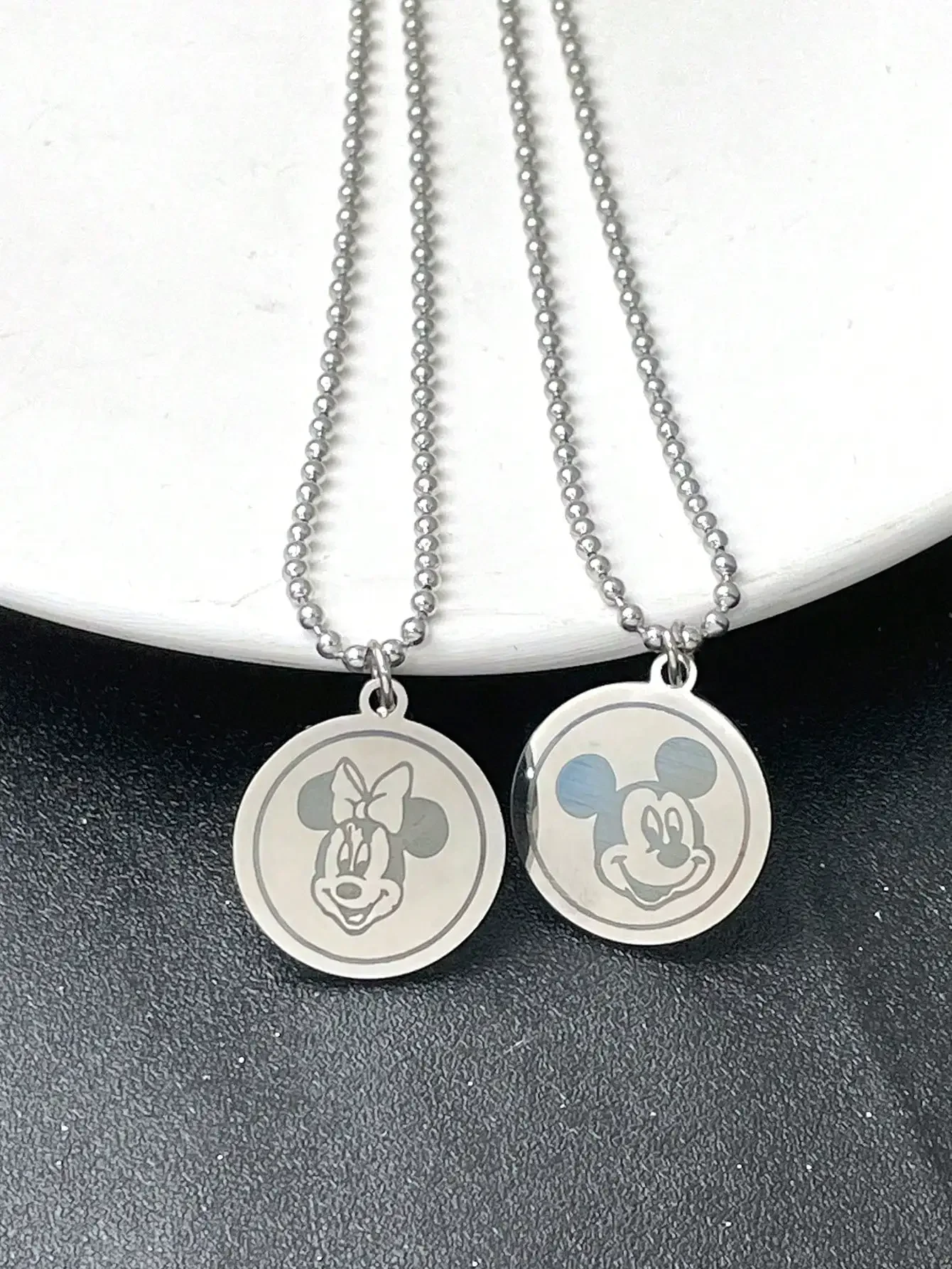 Хип-хип Дисней Микки и Минни круглые ожерелья с подвесками для женщин мужчин