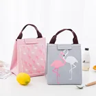 Сумочка для ланча Женская Изолированная кавайная водонепроницаемая сумка-Ланчбокс с Фламинго из ткани Оксфорд для пляжа пикника для детей и мужчин