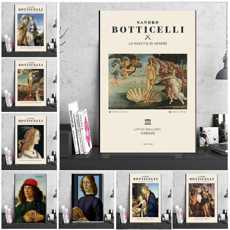 NT1384 Poster Prints New Sandro Botticelli Museum The Birth Of Venus Wall Art Picture Canvas Oil Painting Home Room Decor |