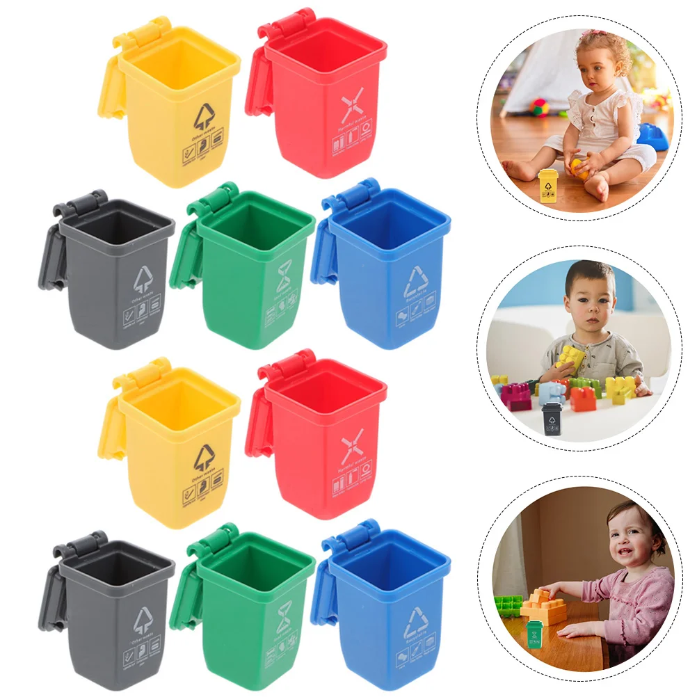 

Can Garbage Mini Trashhouse Toy Model Miniature Furniture Bin Dollsorting Kitchen Truck Pretend Container Waste Can， Accessories