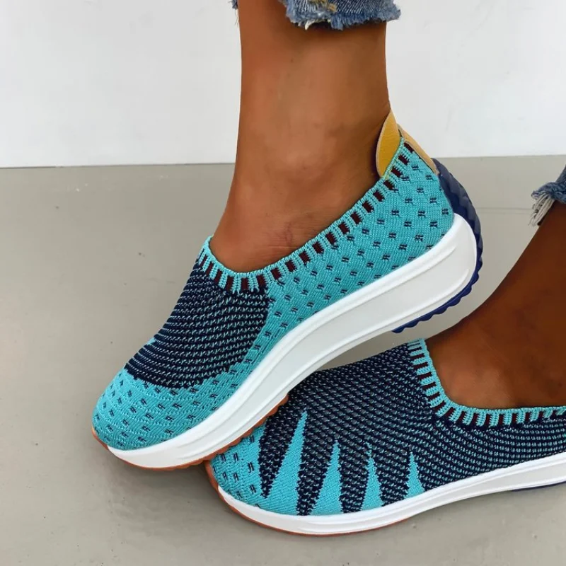 Women Sneakers 2023 Shoes Summer New Breathable Womens Shoes with Slope Heel Running Shoes Fashion Ladies Shoes Woman Mujer