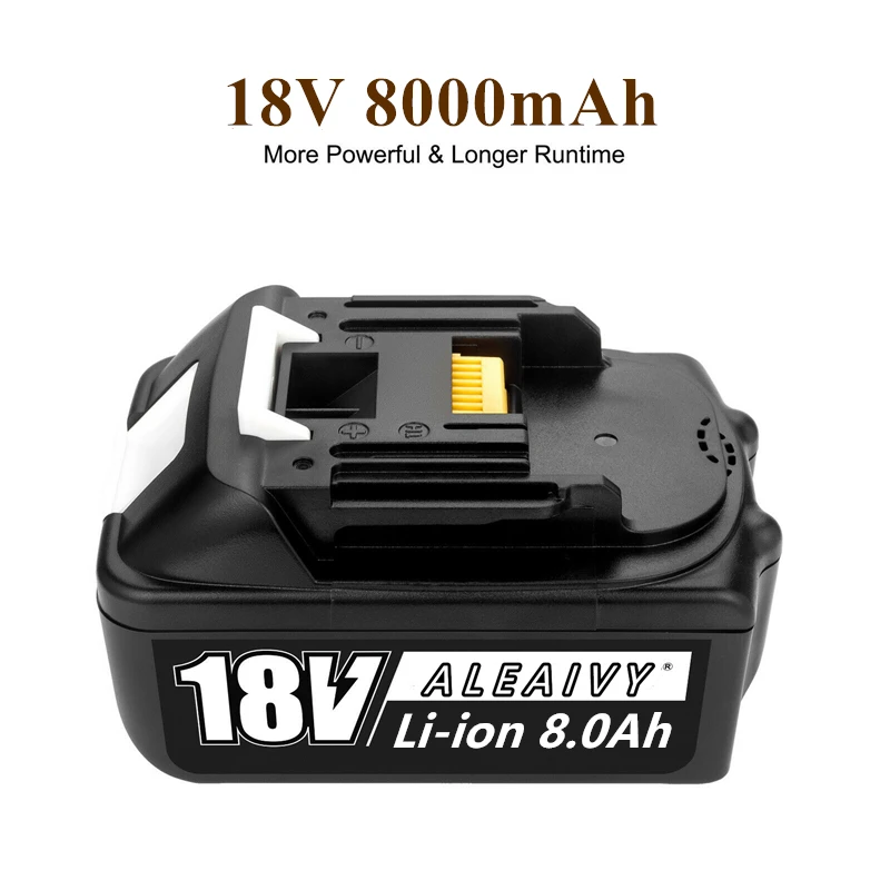 

2 Pack Original For Makita 18V 8000mAh Rechargeable Power Tools Battery with LED Li-ion Replacement LXT BL1860B BL1860 BL1850