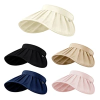 summer shell hat empty top hat large brim visor hat headband ladies sun protection hat for outdoor golf camping walking