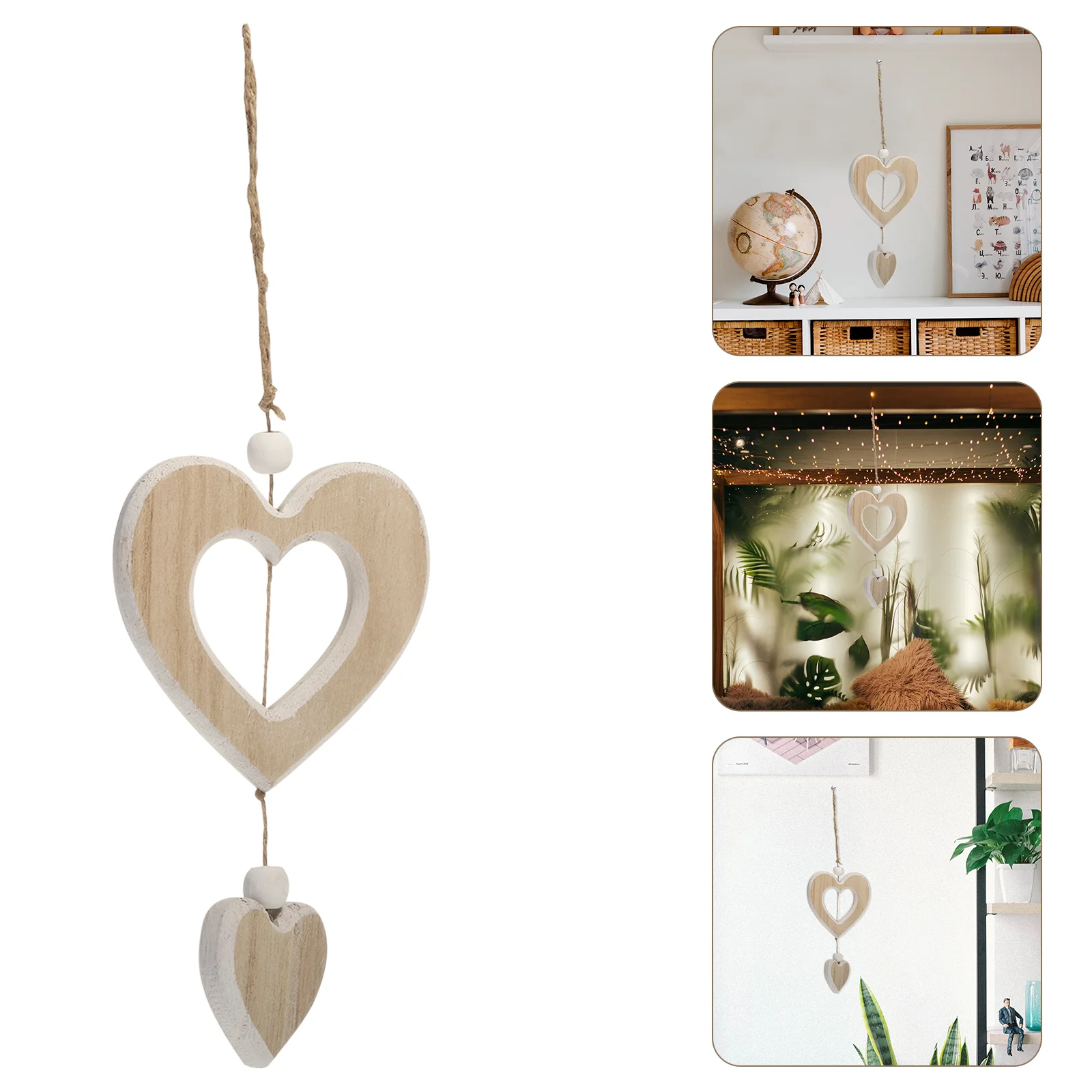 

Heart Wooden Hanging Wall Shape Door Decor Sign Ornament Decoration Front Love Wedding Embellishments Hanger Rustic Wreath Wood