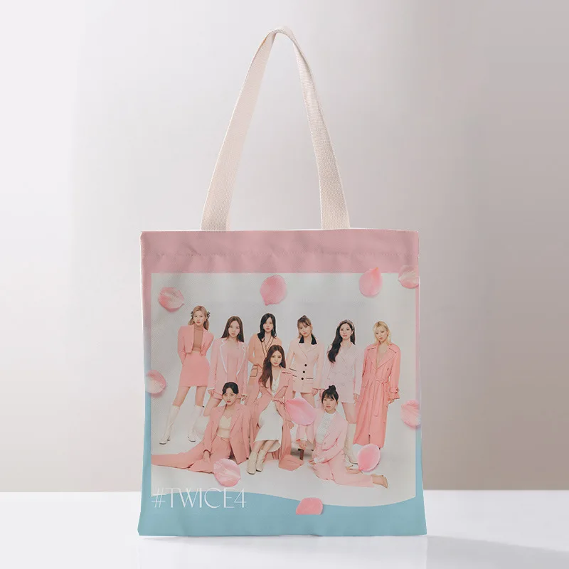 

Wholesale Kpop TWIC Seventeen New Album Cartoon Print Shopping Bags Fashion Casual Pacakge Hand Bag Gifts For Fans Collection