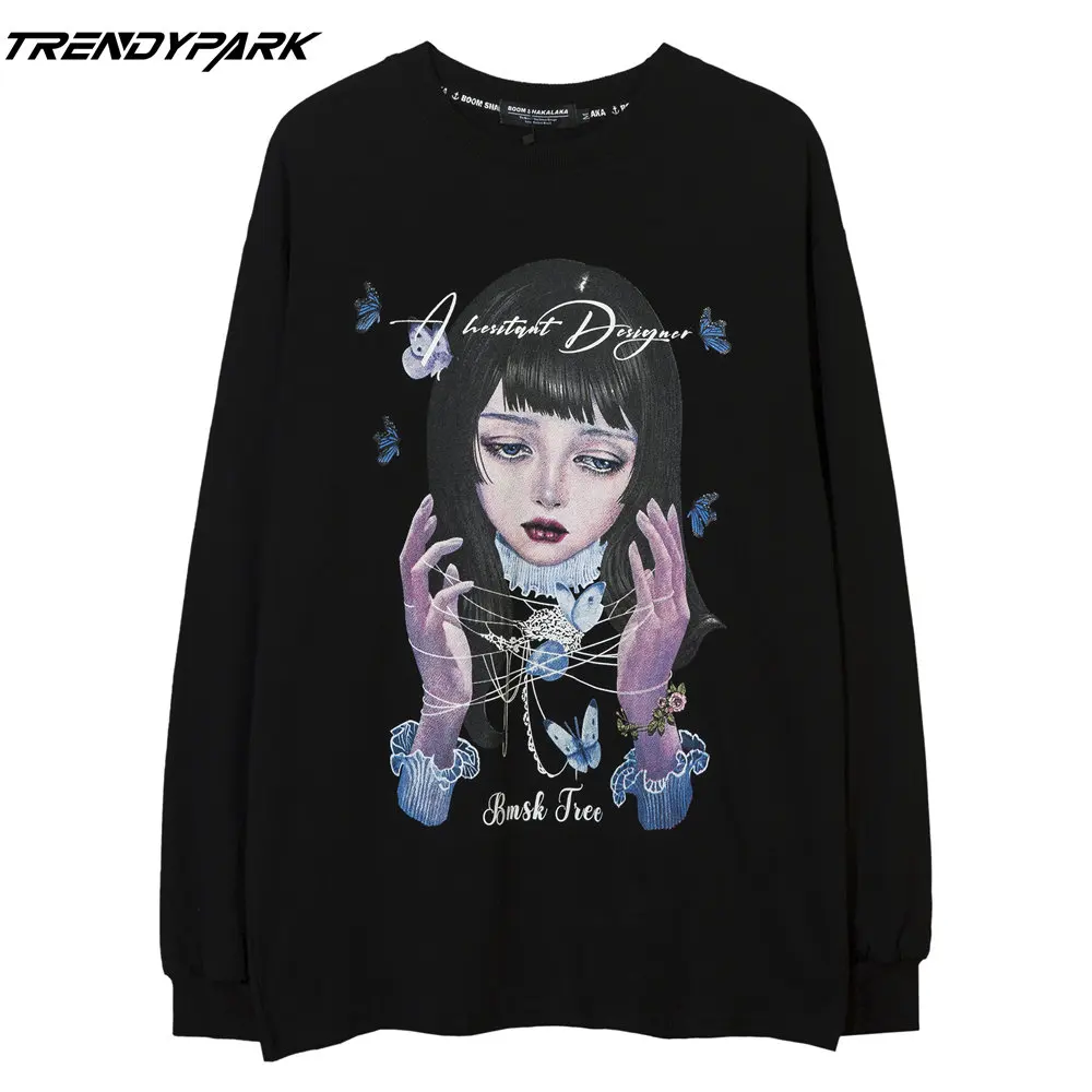 

Футболка мужская оверсайз с длинным рукавом, в стиле хип-хоп