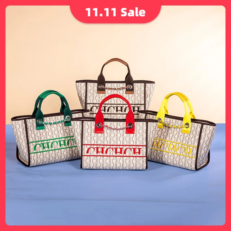 

CHCH Famous Luxury Brand Bag Retro Casual Lady Underarm Handbag Pattern Shoulder Purses Female Print Totes Shopping Bags