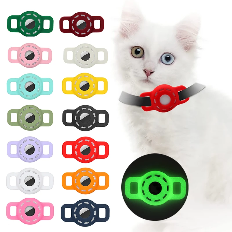 

Dog Cat Collar Pet Tracker Cover Protective Loop Locator Cover Collar Cover Washable Durable Protector Hollow Out Pure Color