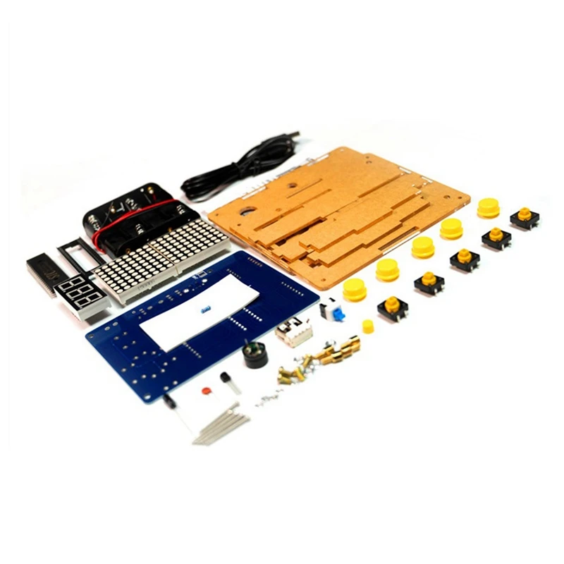 

1Set DIY Game Kit Snake Plane Pixel Game Console Making Kit Electronic Soldering Kits With Acrylic Case