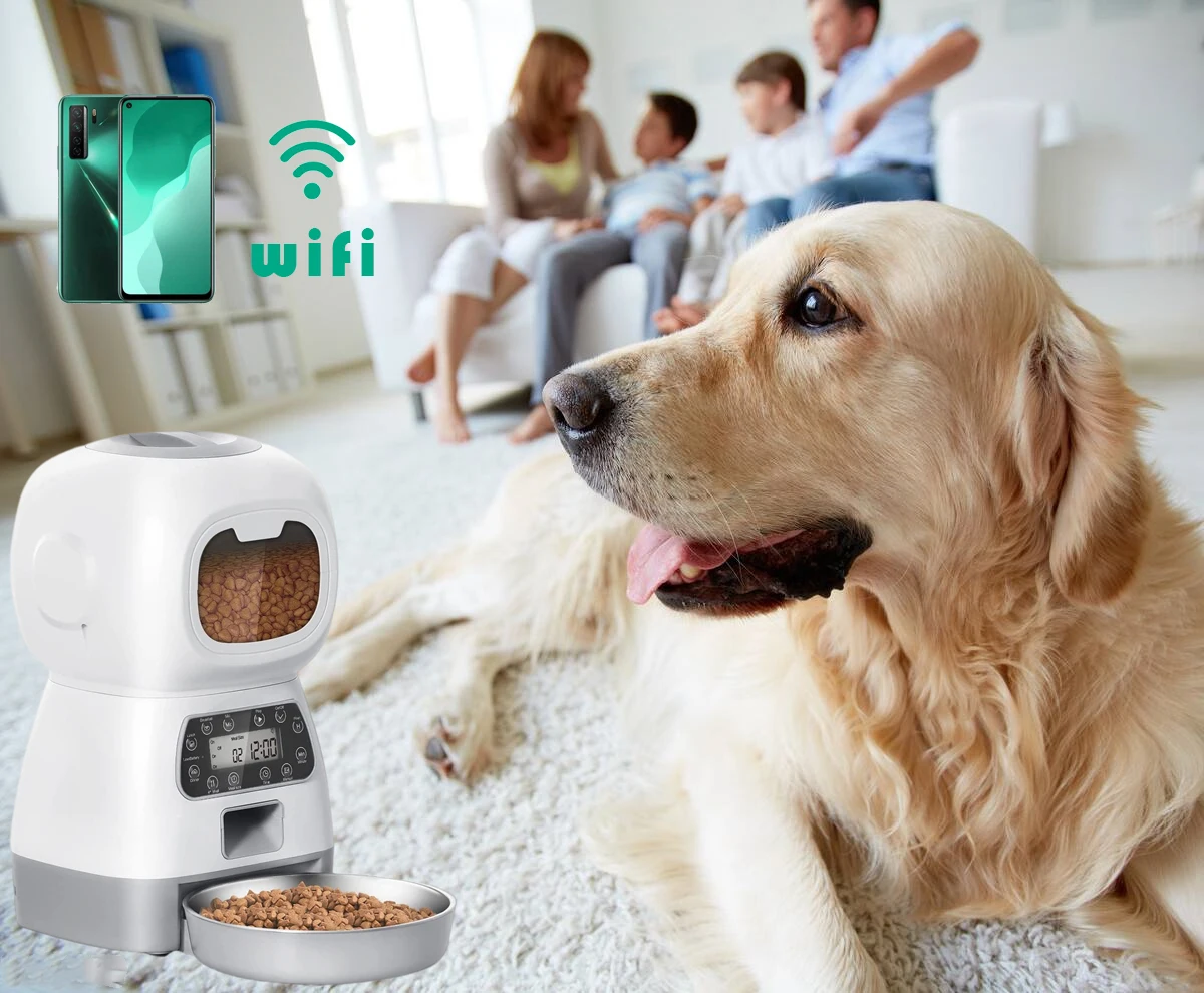 

Pet Automatic Feeder Robot WIFI Intelligent Timing Quantitative Automatic Feeding Dispenser Cat Dog Feeding Bowl Dog Supplies