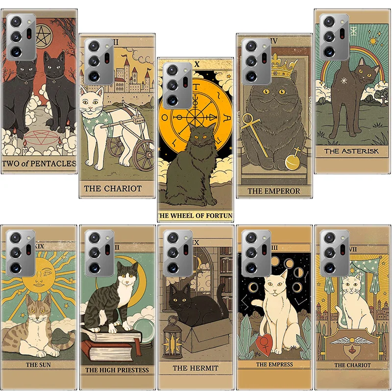 

The Empress Tarot Cat Art Print Phone Case For Samsung F52 F62 Note 20 Ultra 10 Lite 9 8 M11 M12 M21 M30S M31S Galaxy M32 M51 M5