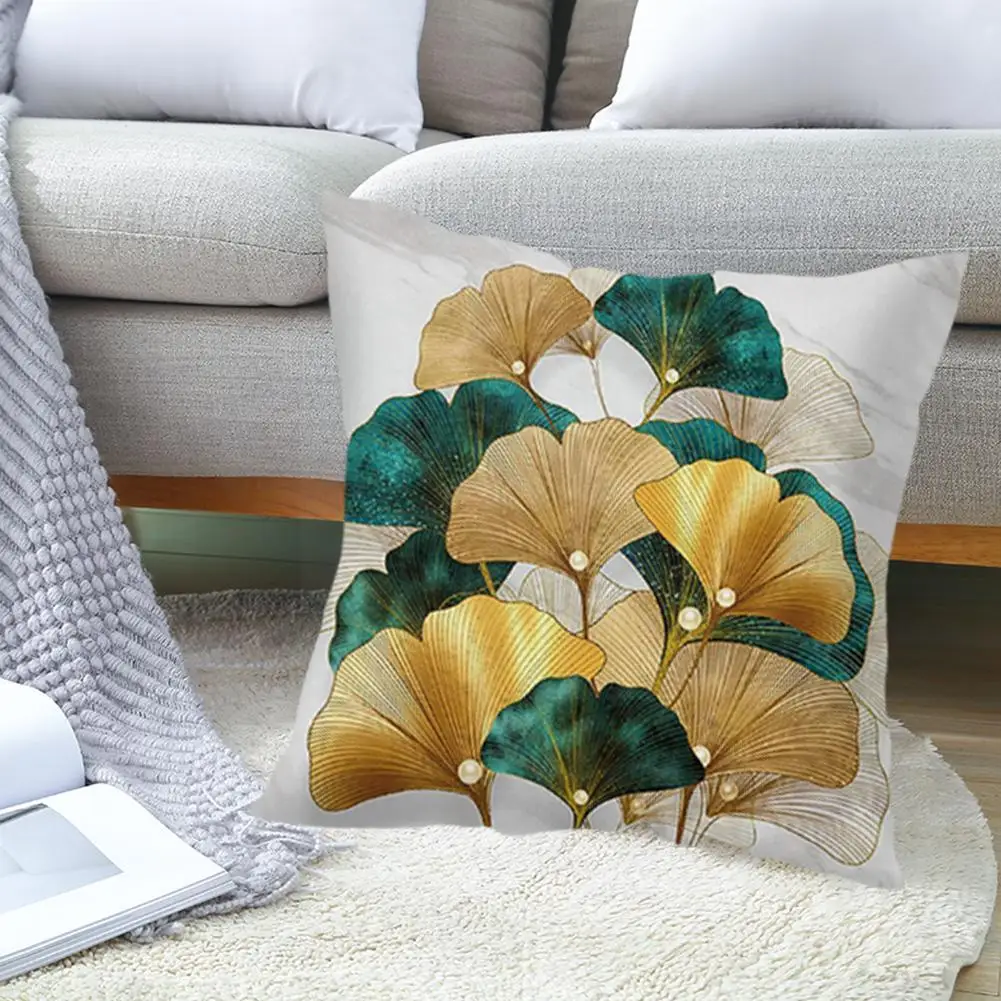 

Ginkgo лист 45*45 односторонняя персиковая кожа наволочка Рождественская Подушка украшение для нового года дома G7i8