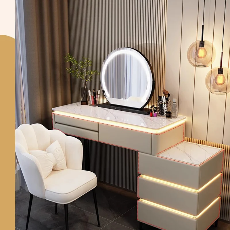

Современные Столы для макияжа, зеркало для туалетного столика со светодиодной подсветкой, туалетный столик для макияжа, роскошные таволи Da Trucco, мебель для спальни LJ50DT