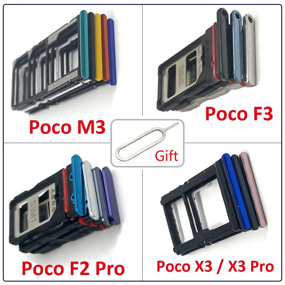 Фото Новый лоток для SIM-карты, держатель чипа, адаптер, замена для Xiaomi Poco X3, F2 Pro, M3, POCOHONE, F1+, с пином №1