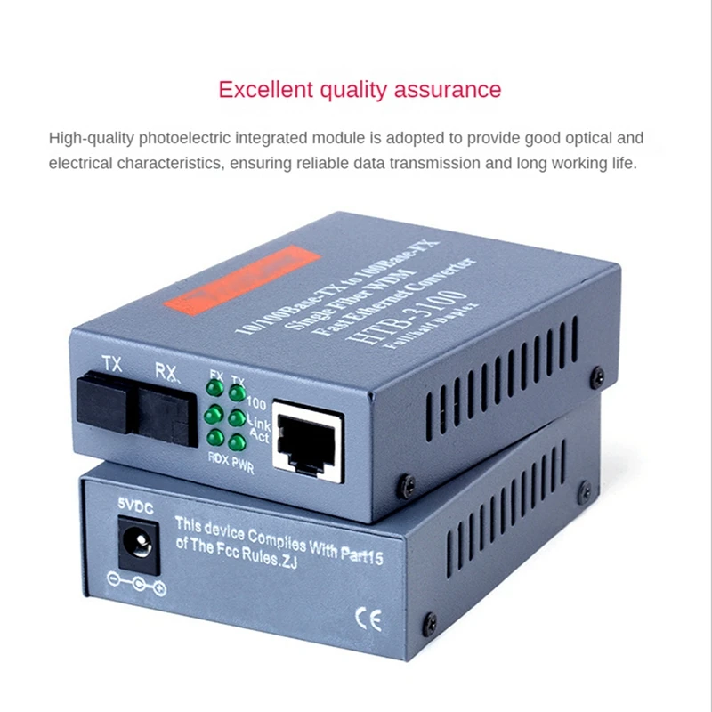 1 пара HTB-3100 25Km SC 10/100M волоконный трансивер одномодовый одноволоконный