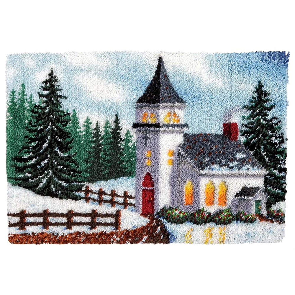 

Latch hook rug kits with printed castle canvas hook latch kit kit to do adults carpet making kits smyrna package Hobby diy