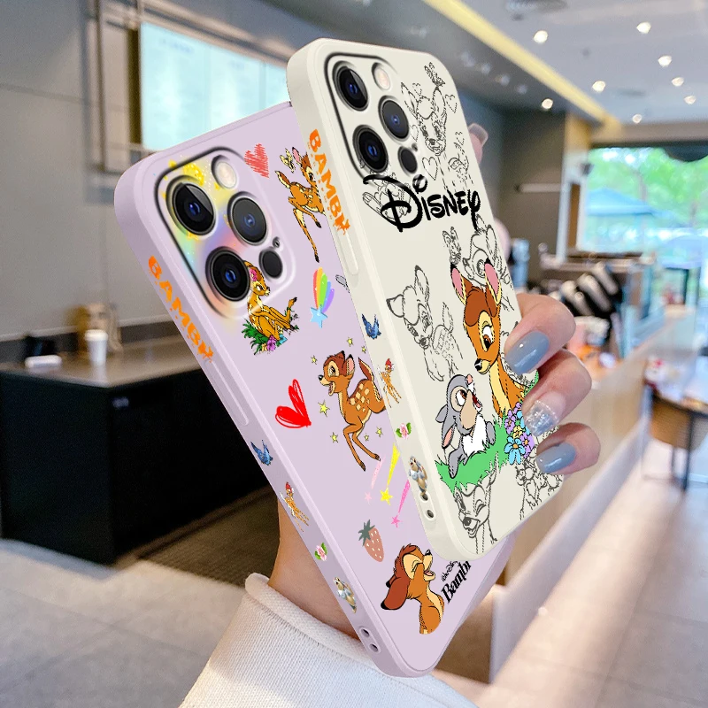 

Disney Art Bambi Fashion Cool Liquid Left Rope For Apple iPhone 15 14 13 12 11 XS XR X 8 7 SE Pro Ultra Max Plus Mini