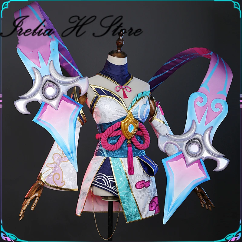 

Irelia H Store Game Evelynn LOL Cosplays Evelynn Spirit Blossom Evelynn Cosplay Costume women Kimono dress female hairpirce tail