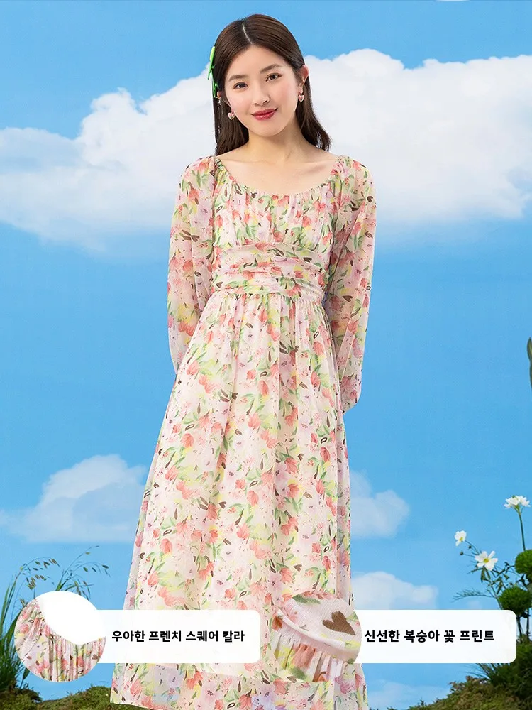 Lagogo Valley милое элегантное платье с цветочным принтом женское весеннее облегающее