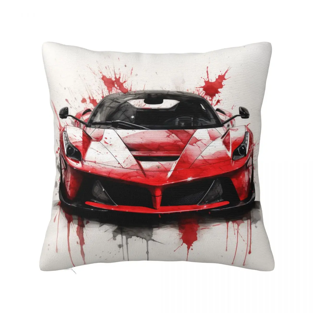 

Passionate Sports Car Pillow Case Ink Drawing Hyper Artistic Decorative Polyester Pillowcase Home Decor Zipper Spring Cover