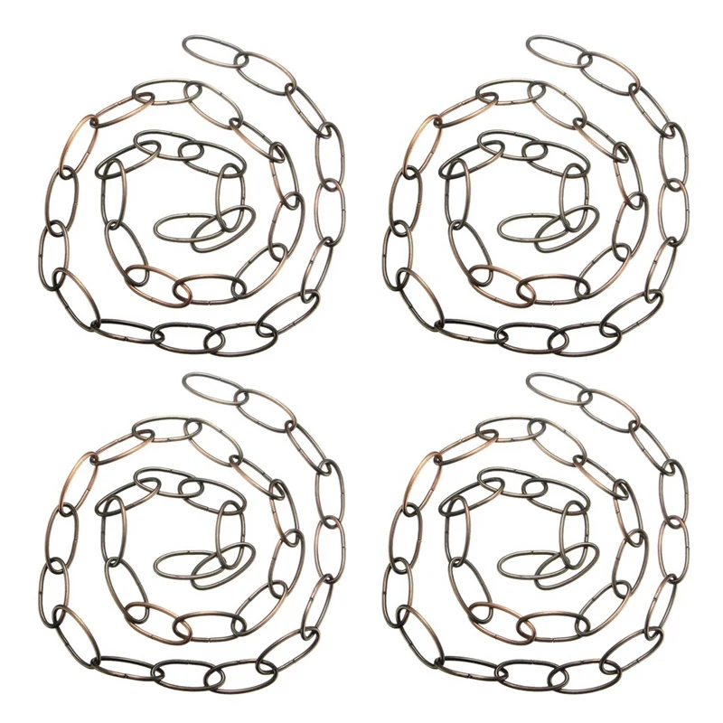 

4X 1M Heavy Duty Chain For Vintage Chandelier Hanging Lamp,Red Bronze