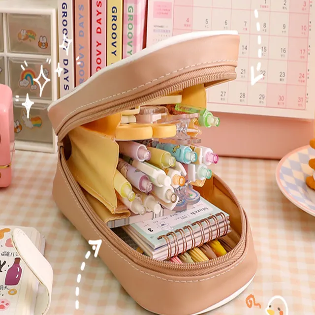 JAPANESE PENCIL CASE Transparent Large-capacity Student Cute Girl  Stationery ZW $12.11 - PicClick AU