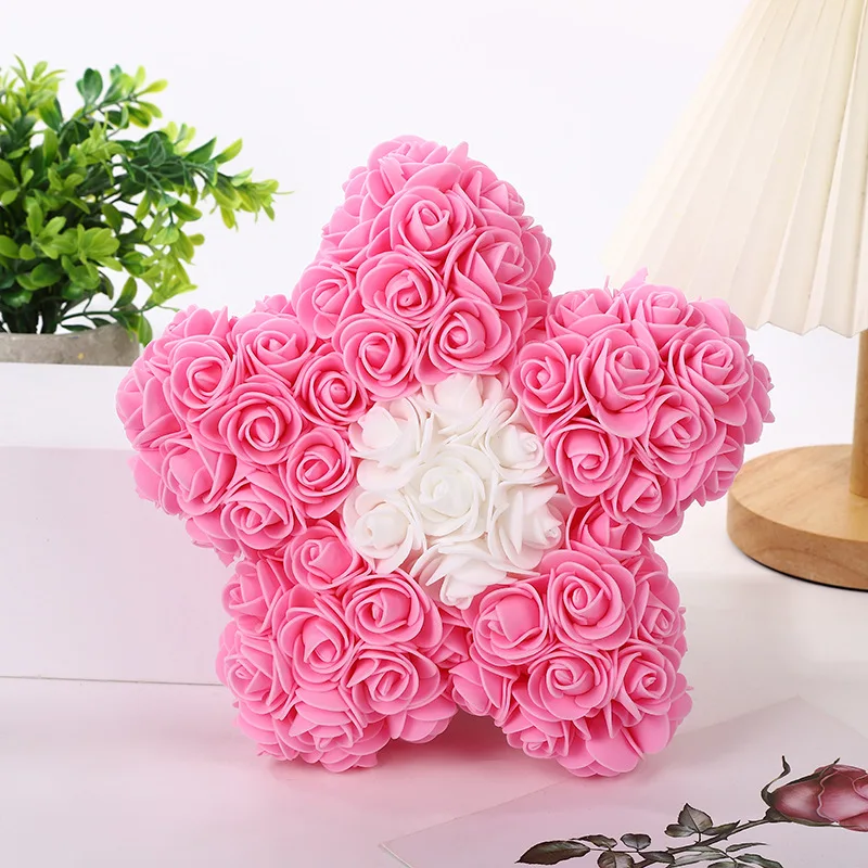 

Romantic Valentine's Day Creative Eternal Flower Star Rose Bear Christmas Gift Rose Bear Hug Bear Wedding Flower Decoration Gift